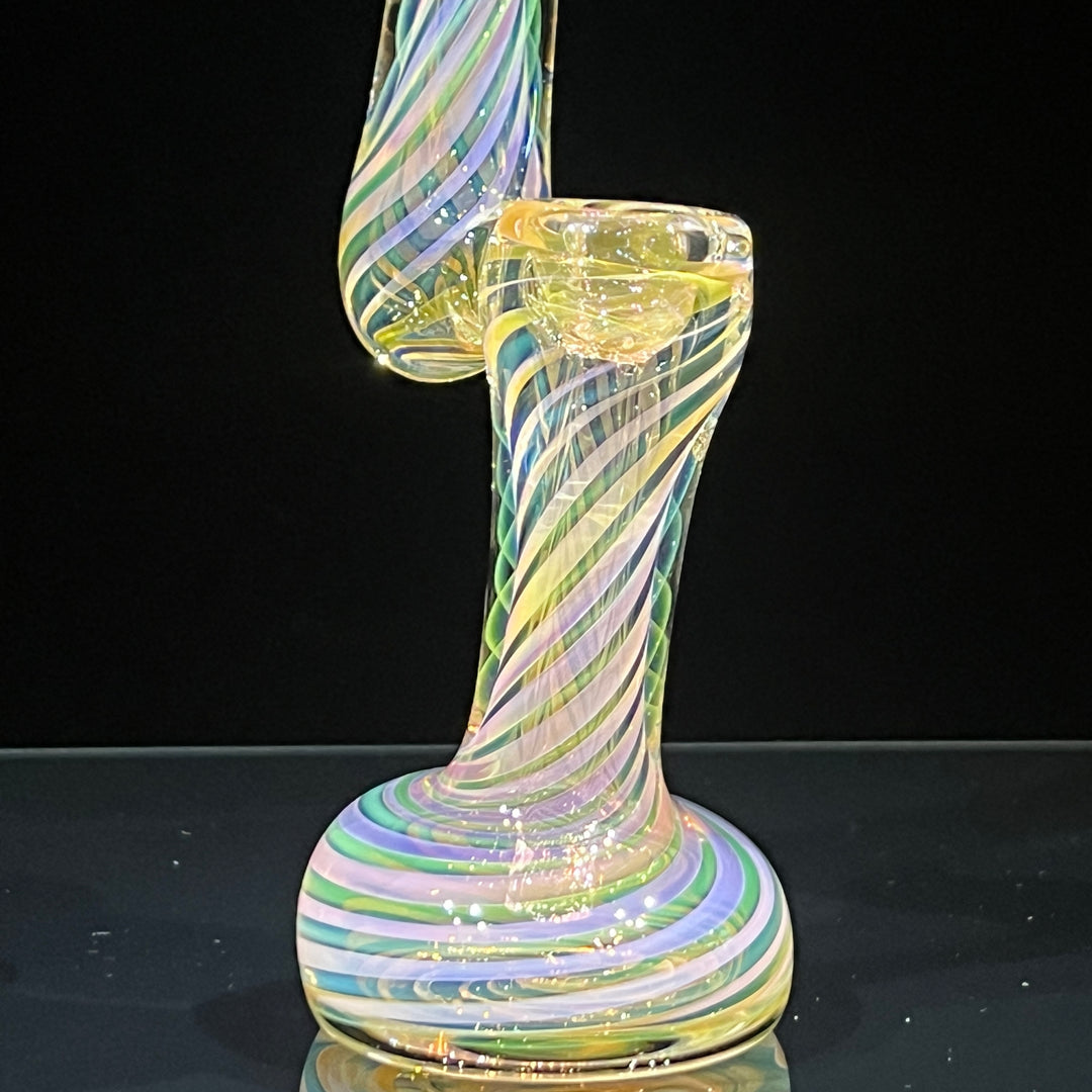 Thick Fumed Sherlock Bubbler Glass Pipe Chuck Glass