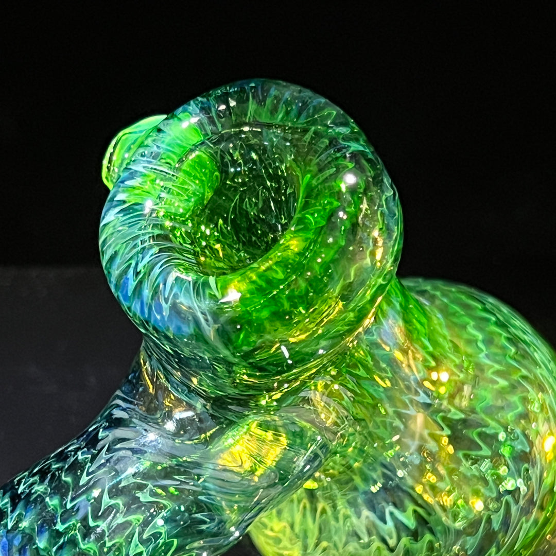 Forest Hammer Bubbler with Green Car Glass Pipe Cose Glass   