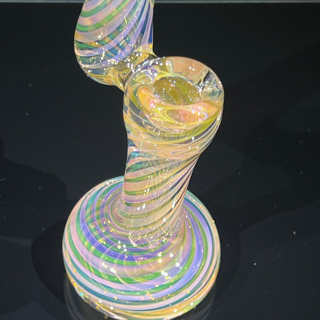 Thick Fumed Sherlock Bubbler Glass Pipe Chuck Glass