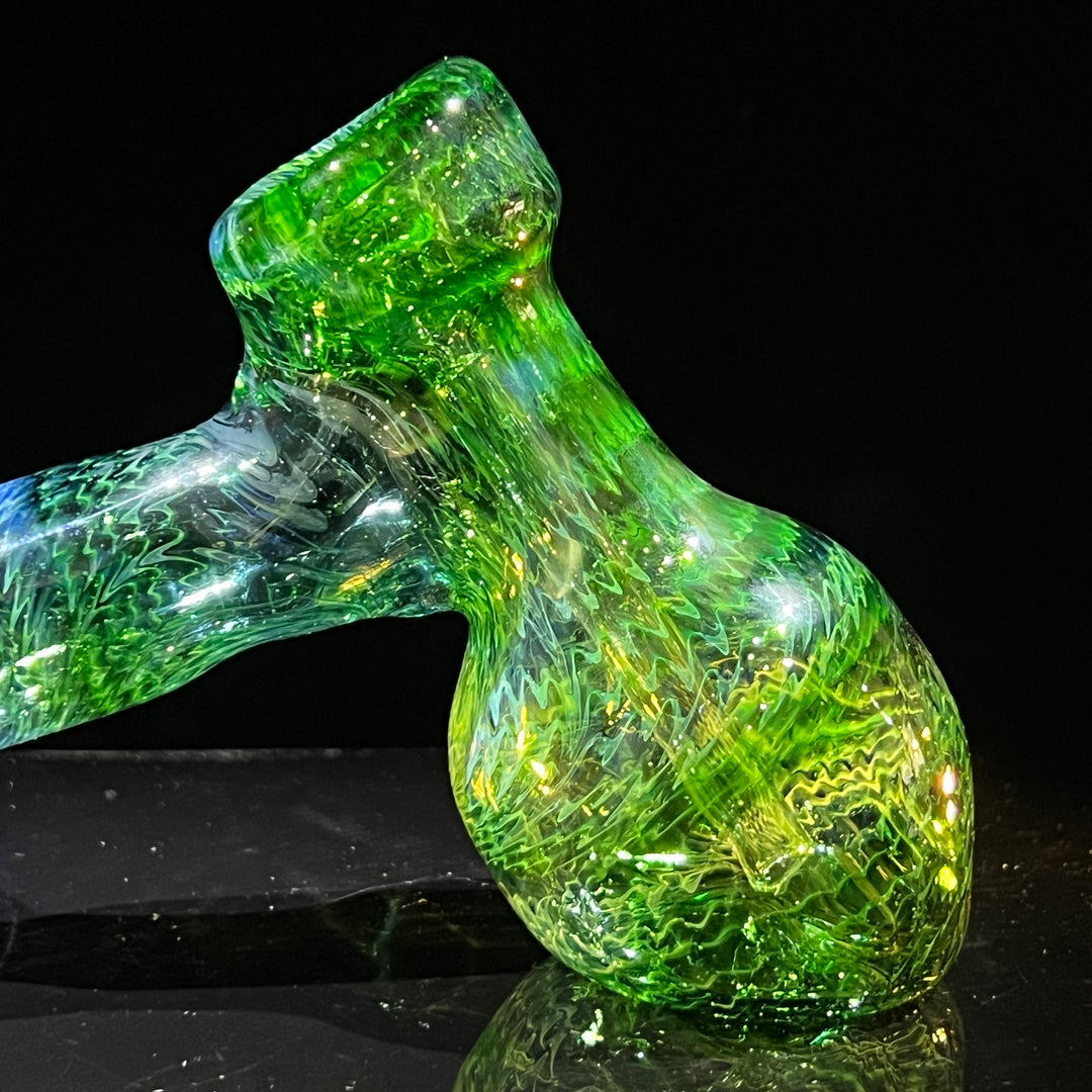 Forest Hammer Bubbler with Green Car Glass Pipe Cose Glass   