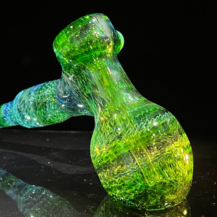 Forest Hammer Bubbler with Green Car Glass Pipe Cose Glass   