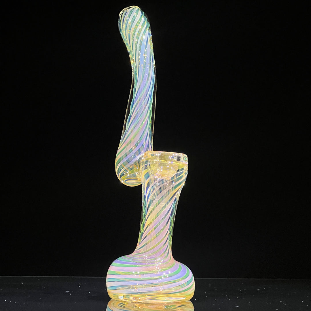 Thick Fumed Sherlock Bubbler Glass Pipe Chuck Glass