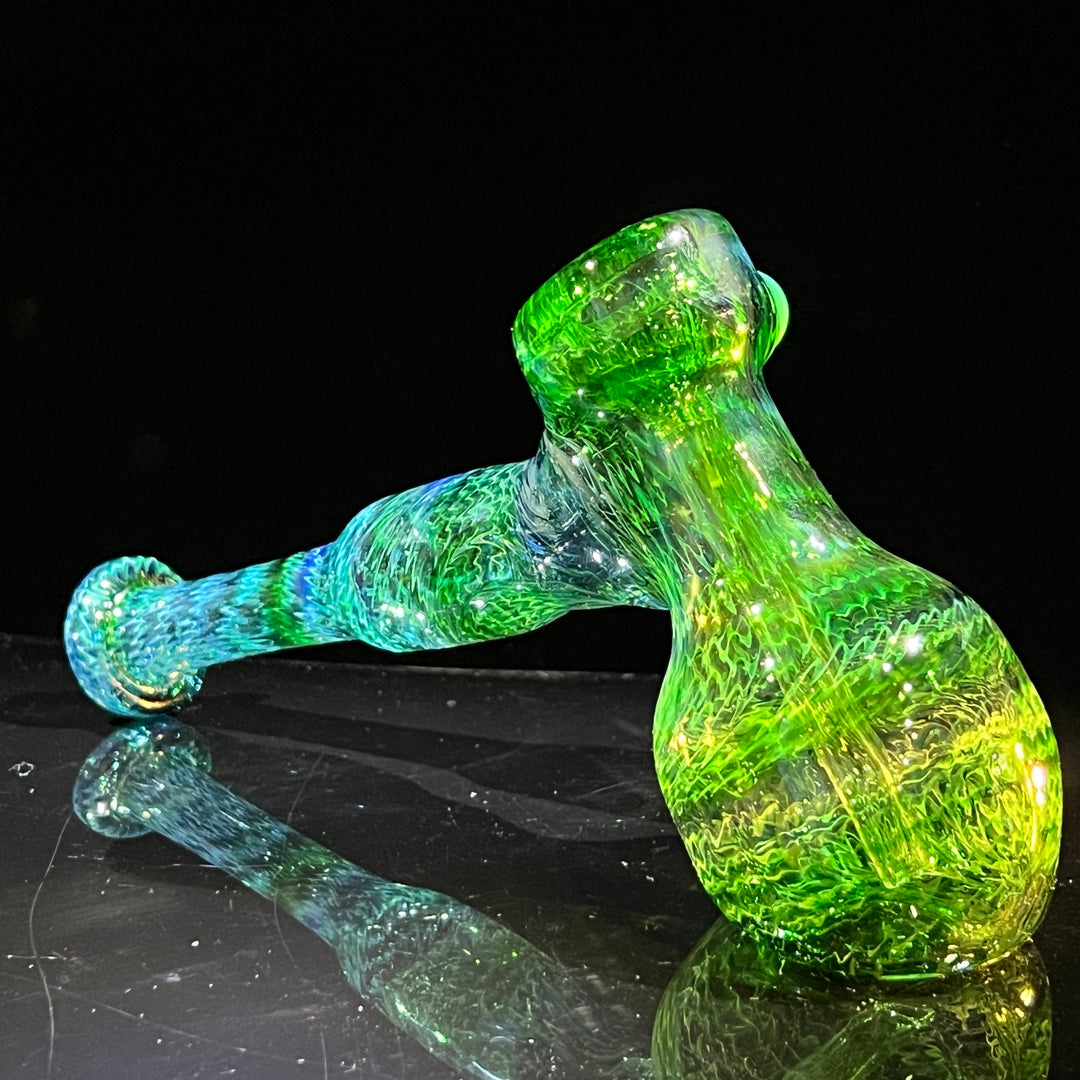 Forest Hammer Bubbler with Green Car Glass Pipe Cose Glass   