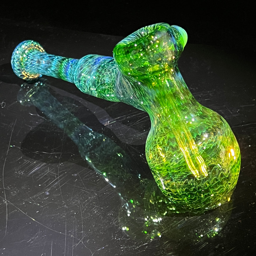 Forest Hammer Bubbler with Green Car Glass Pipe Cose Glass   