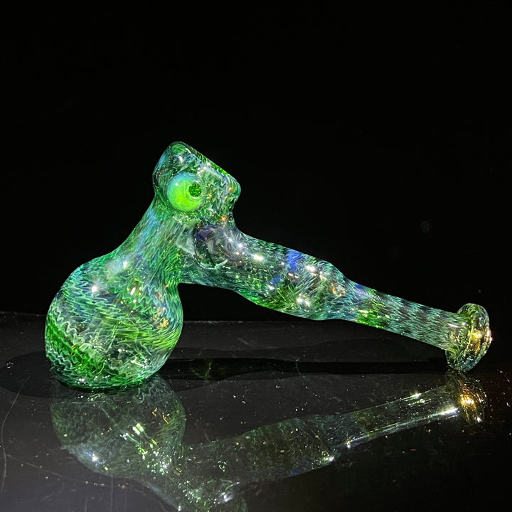 Forest Hammer Bubbler with Green Car Glass Pipe Cose Glass   