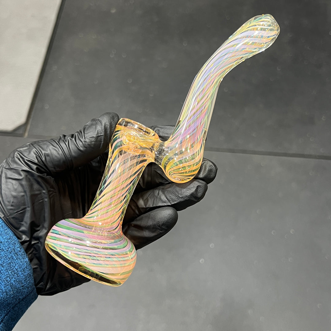 Thick Fumed Sherlock Bubbler Glass Pipe Chuck Glass