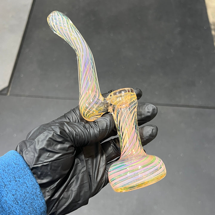 Thick Fumed Sherlock Bubbler Glass Pipe Chuck Glass