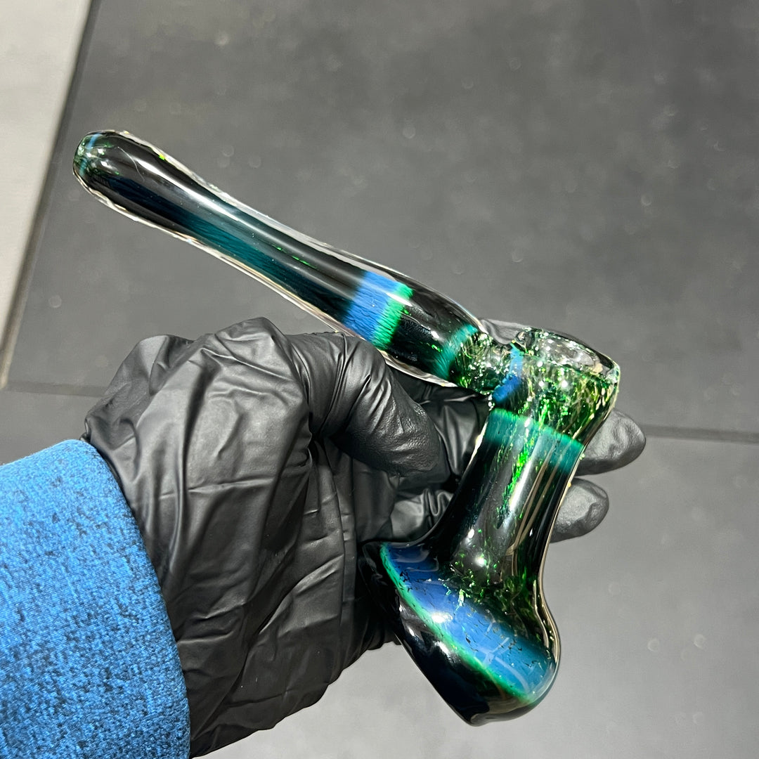 Thick Exp Green Hammer Bubbler Glass Pipe Chuck Glass