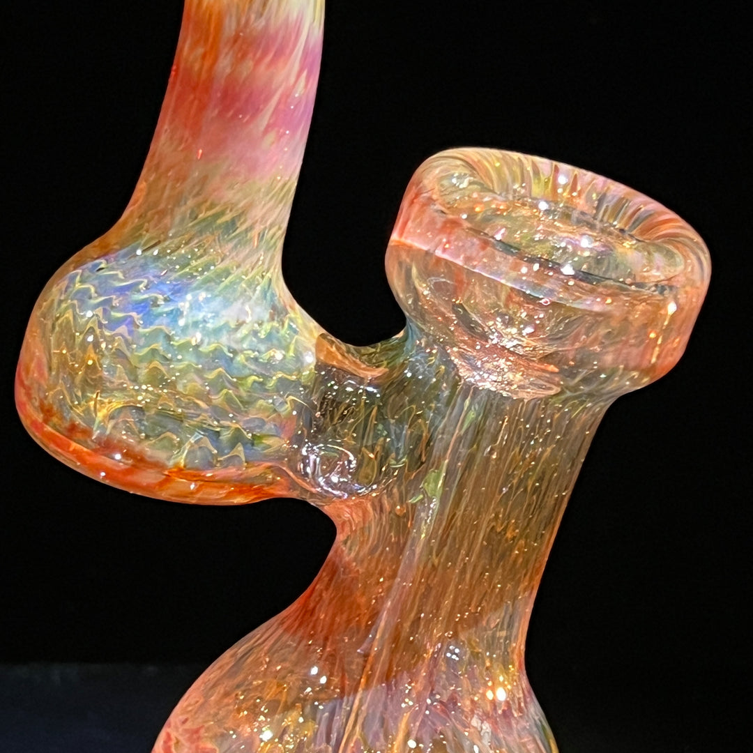 Guava Bubbler with Red Carb Glass Pipe Cose Glass   