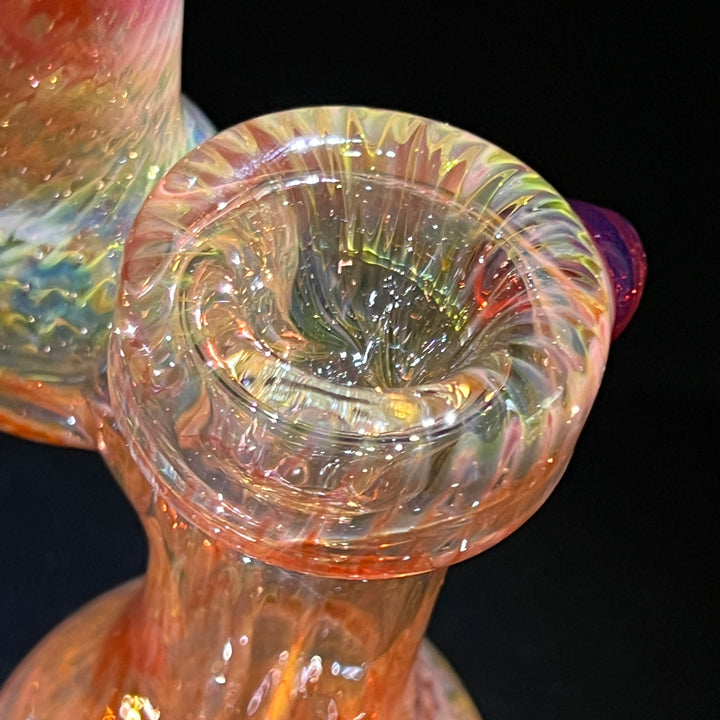 Guava Bubbler with Red Carb Glass Pipe Cose Glass   