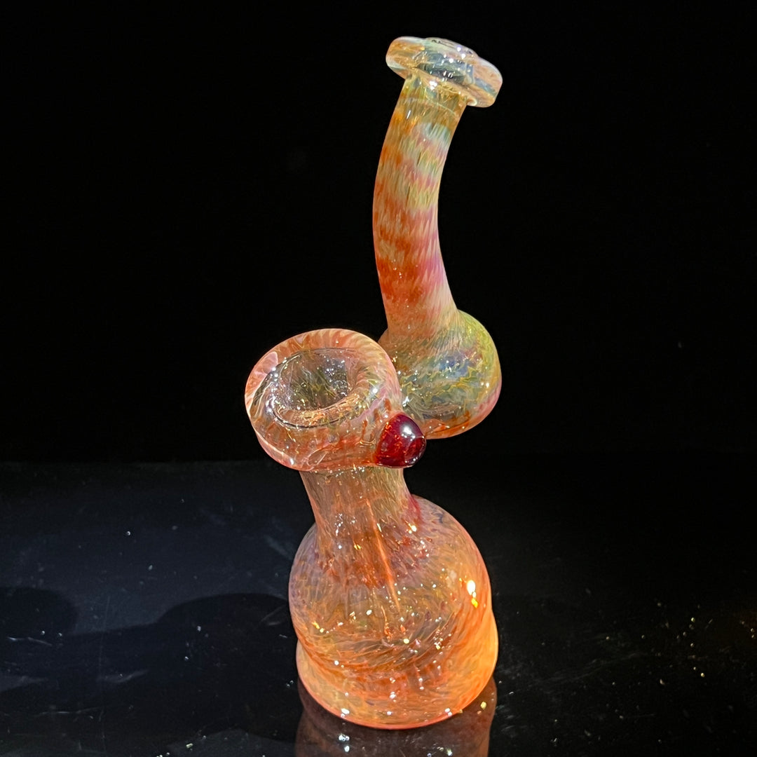 Guava Bubbler with Red Carb Glass Pipe Cose Glass   