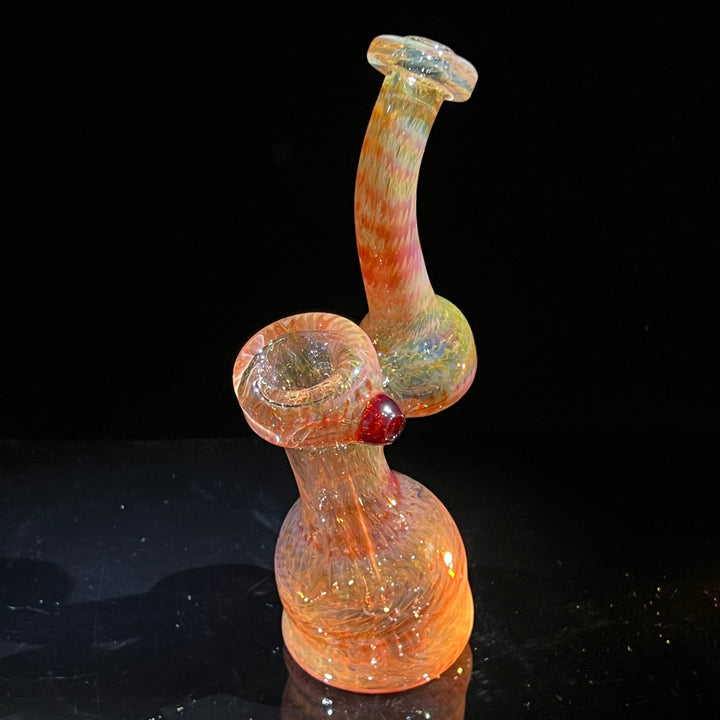 Guava Bubbler with Red Carb Glass Pipe Cose Glass   