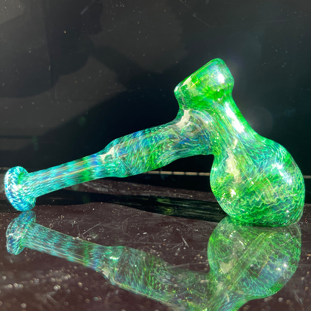 Forest Hammer Bubbler with Green Car Glass Pipe Cose Glass   