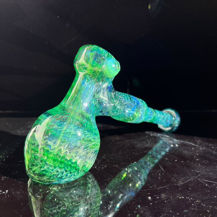 Forest Hammer Bubbler with Green Car Glass Pipe Cose Glass   