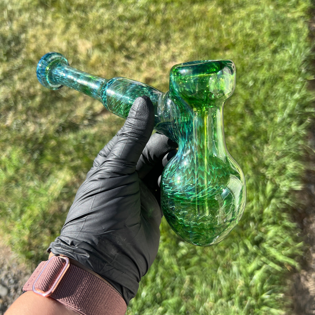 Forest Hammer Bubbler with Green Car Glass Pipe Cose Glass   