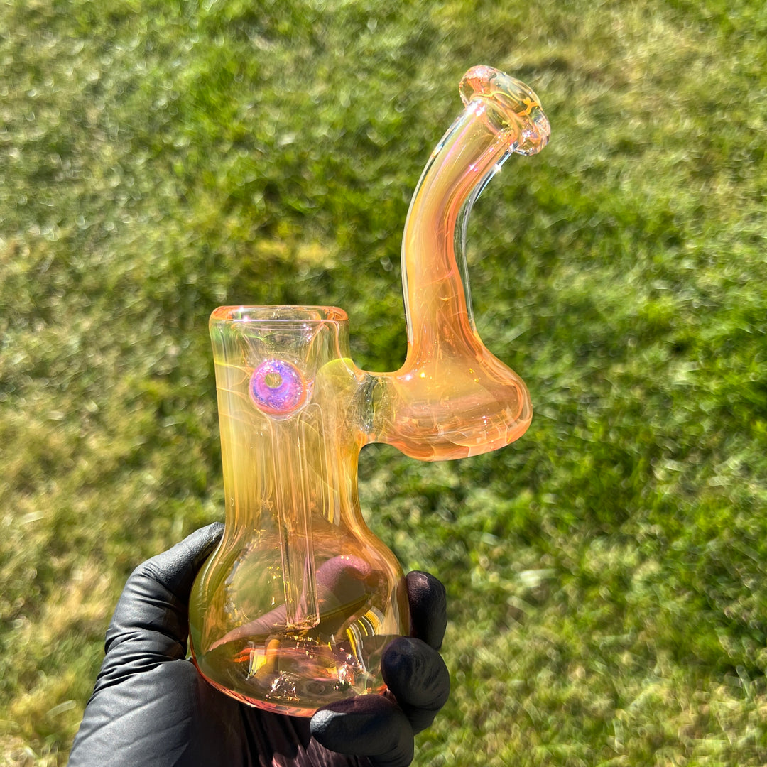 Gold Fume Sherlock Bubbler Glass Pipe Cose Glass   