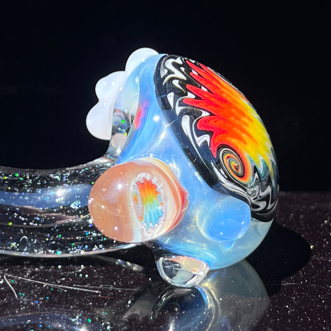 Fluffy Cloud Pipe Lg. Glass Pipe Cajun Glass   