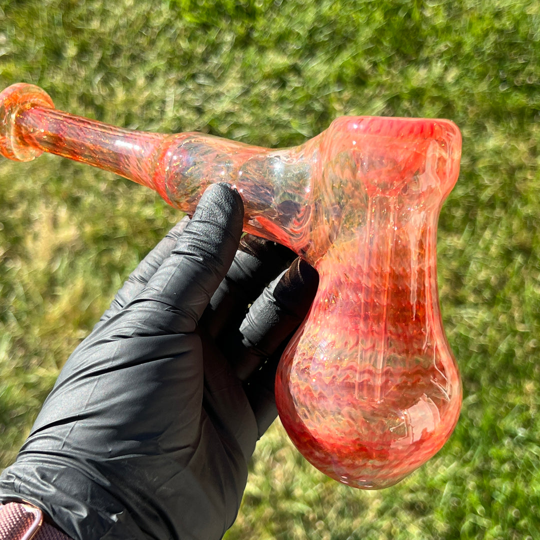 Guava Hammer Bubbler with Red Carb Glass Pipe Cose Glass   