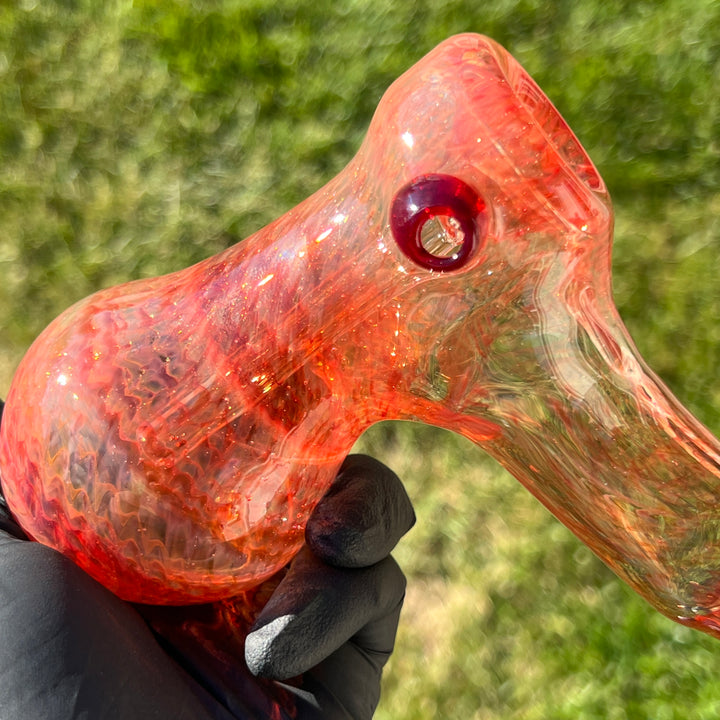 Guava Hammer Bubbler with Red Carb Glass Pipe Cose Glass   