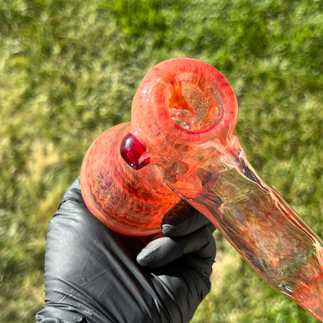 Guava Hammer Bubbler with Red Carb Glass Pipe Cose Glass   