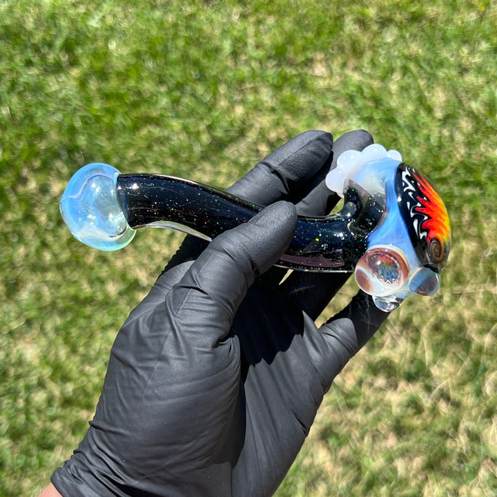 Fluffy Cloud Pipe Lg. Glass Pipe Cajun Glass   