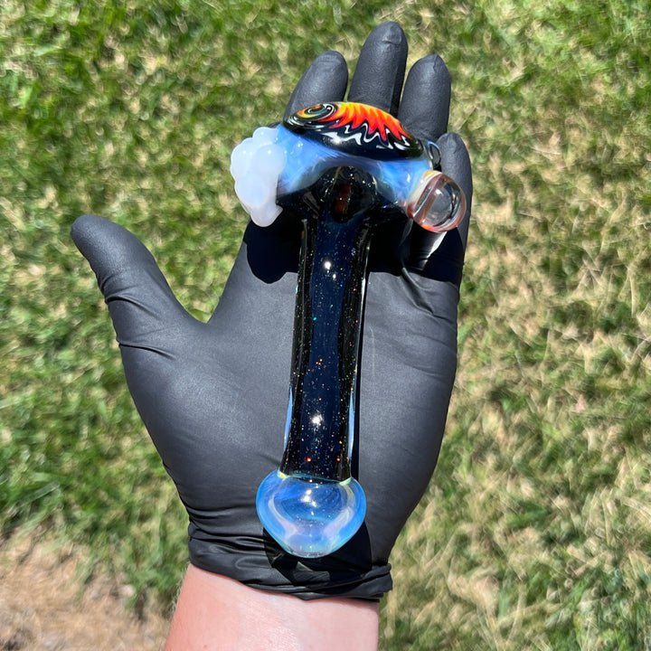 Fluffy Cloud Pipe Lg. Glass Pipe Cajun Glass   