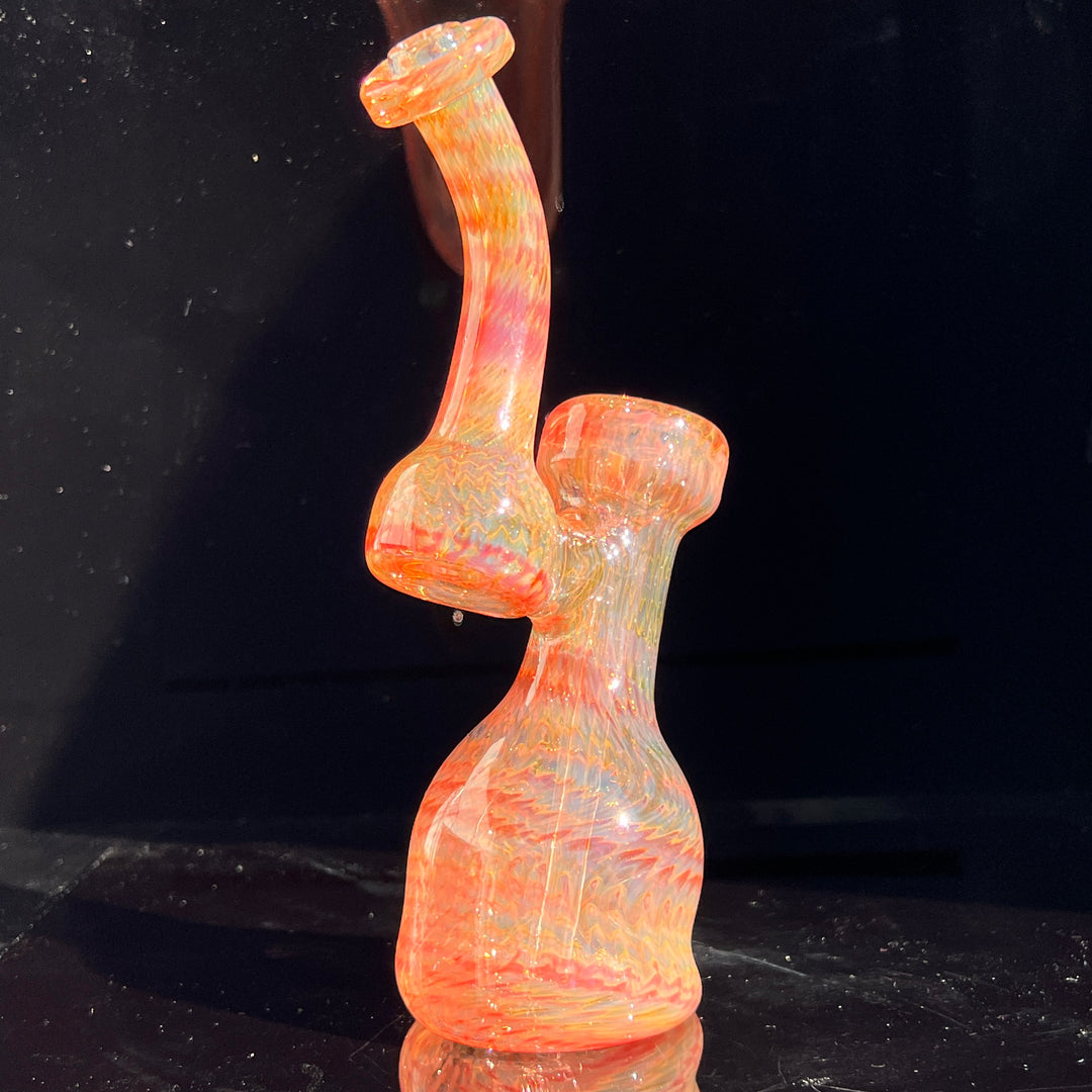 Guava Bubbler with Red Carb Glass Pipe Cose Glass   