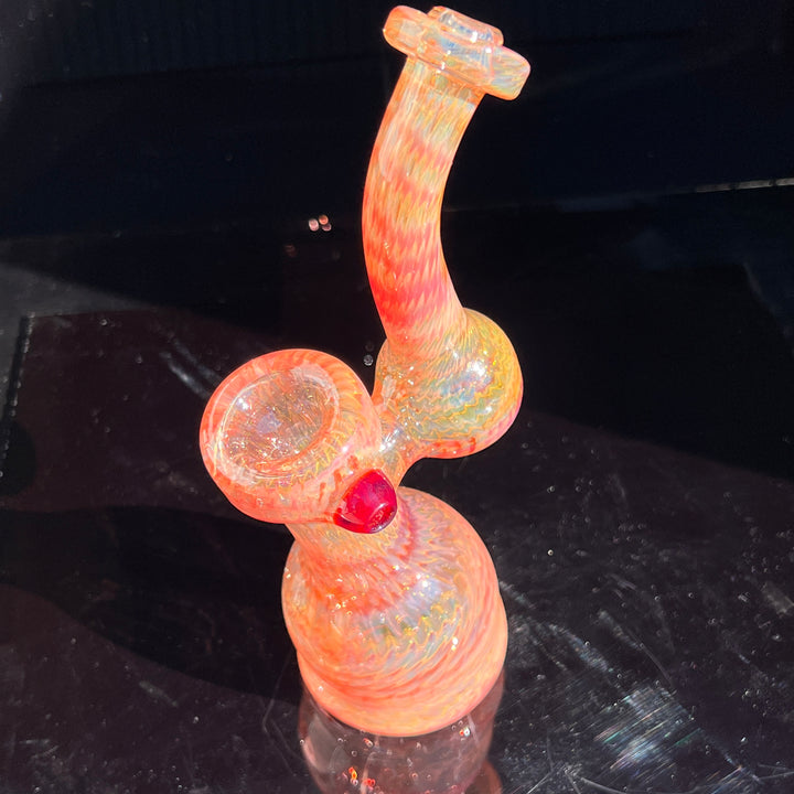 Guava Bubbler with Red Carb Glass Pipe Cose Glass   