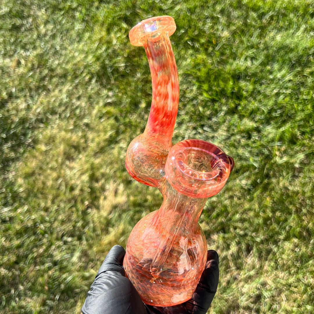 Guava Bubbler with Red Carb Glass Pipe Cose Glass   