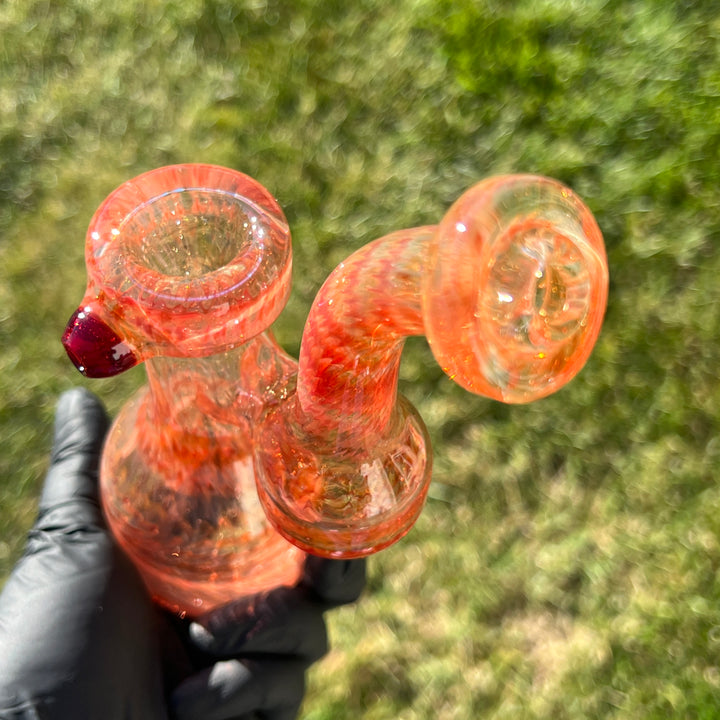 Guava Bubbler with Red Carb Glass Pipe Cose Glass   