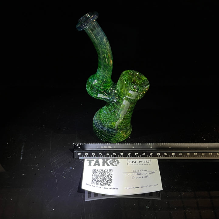 Forest Bubbler with Green Carb Glass Pipe Cose Glass   