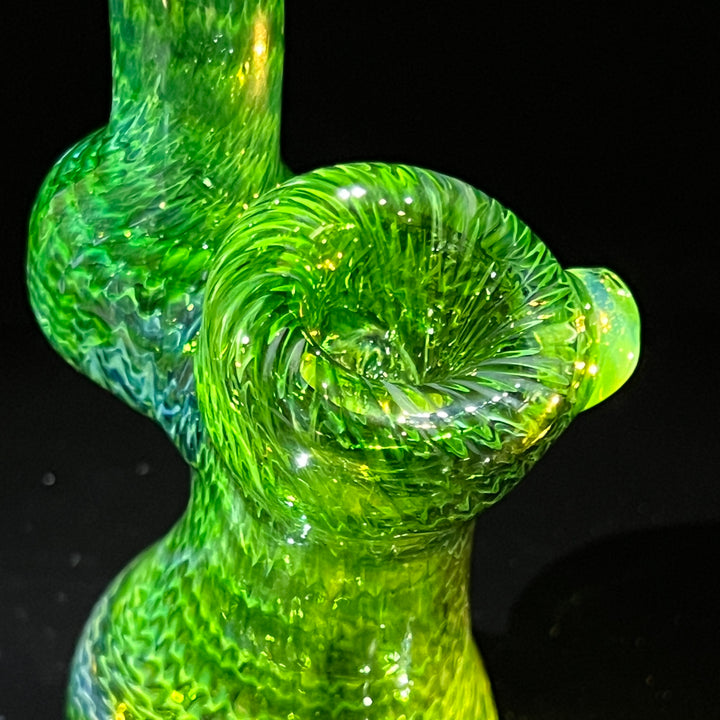 Forest Bubbler with Green Carb Glass Pipe Cose Glass   