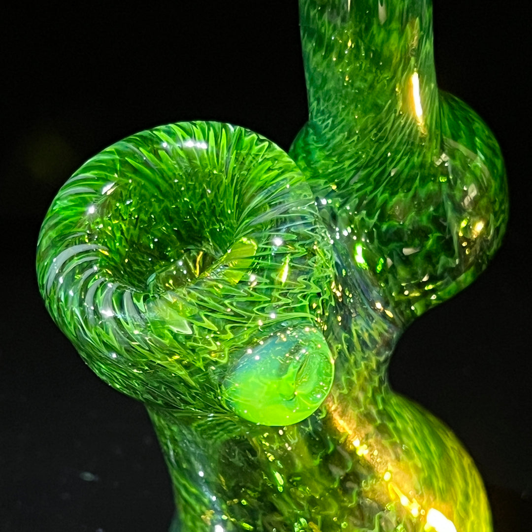 Forest Bubbler with Green Carb Glass Pipe Cose Glass   