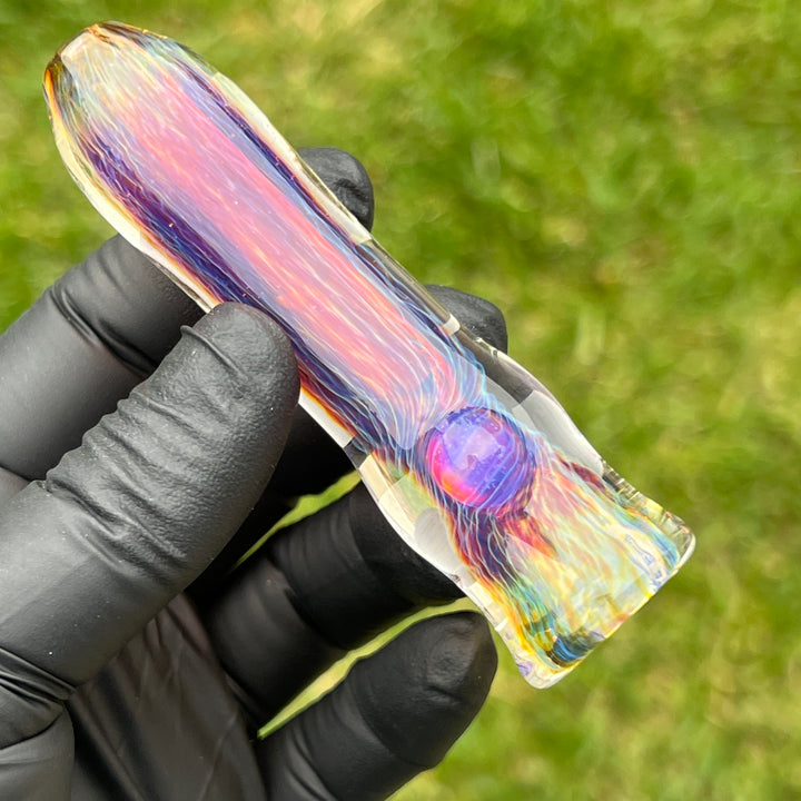 Thick Purple Chillum Glass Pipe Chuck Glass   