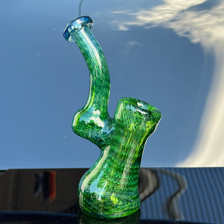 Forest Bubbler with Green Carb Glass Pipe Cose Glass   