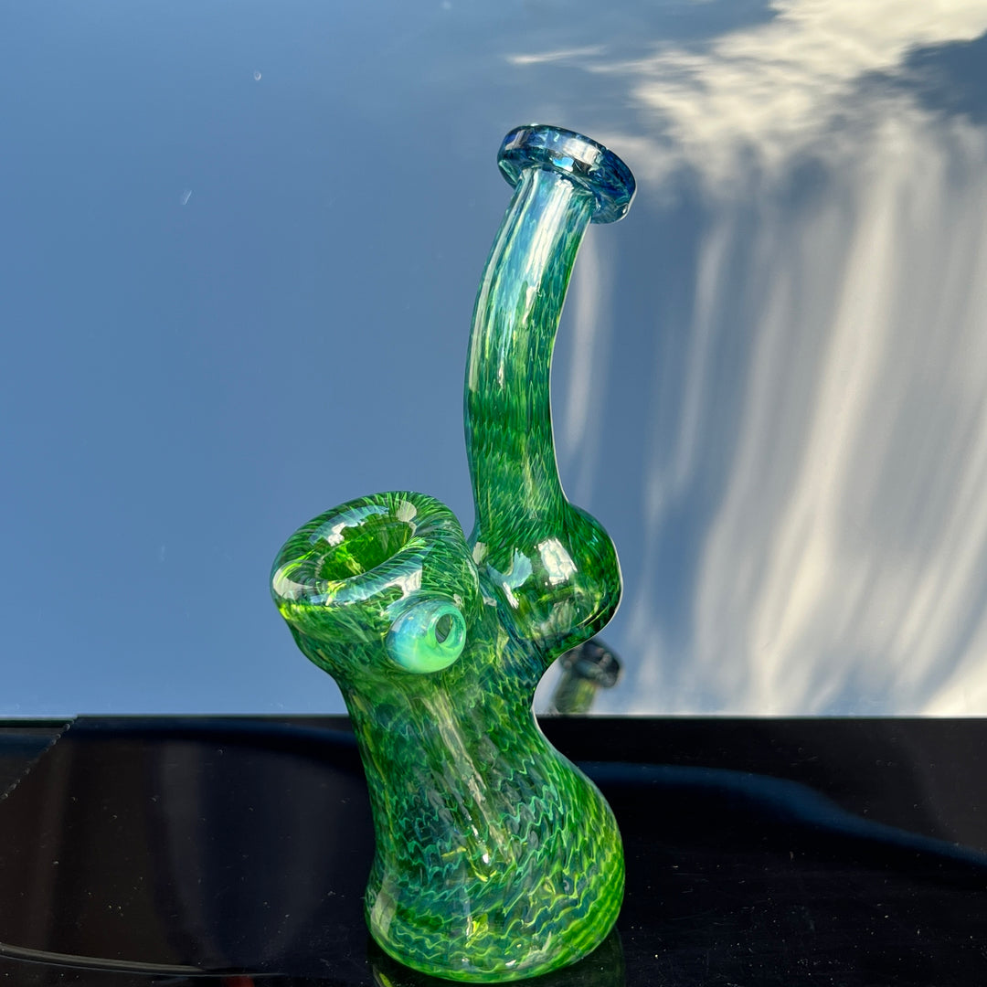 Forest Bubbler with Green Carb Glass Pipe Cose Glass   