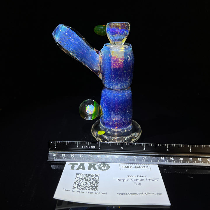 Purple Nebula 14mm Rig Glass Pipe Tako Glass   