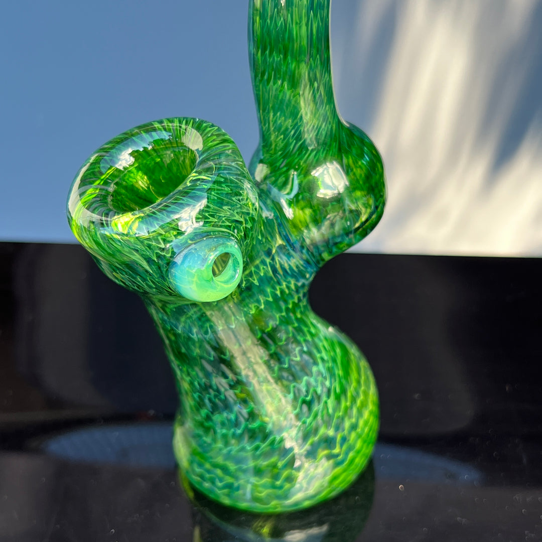 Forest Bubbler with Green Carb Glass Pipe Cose Glass   