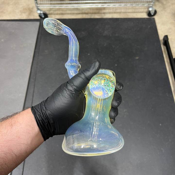 Silver Fumed XL Sherlock Bubbler Glass Pipe Tako Glass