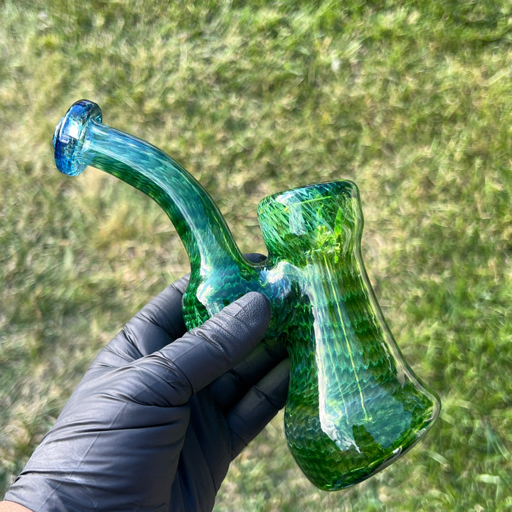 Forest Bubbler with Green Carb Glass Pipe Cose Glass   