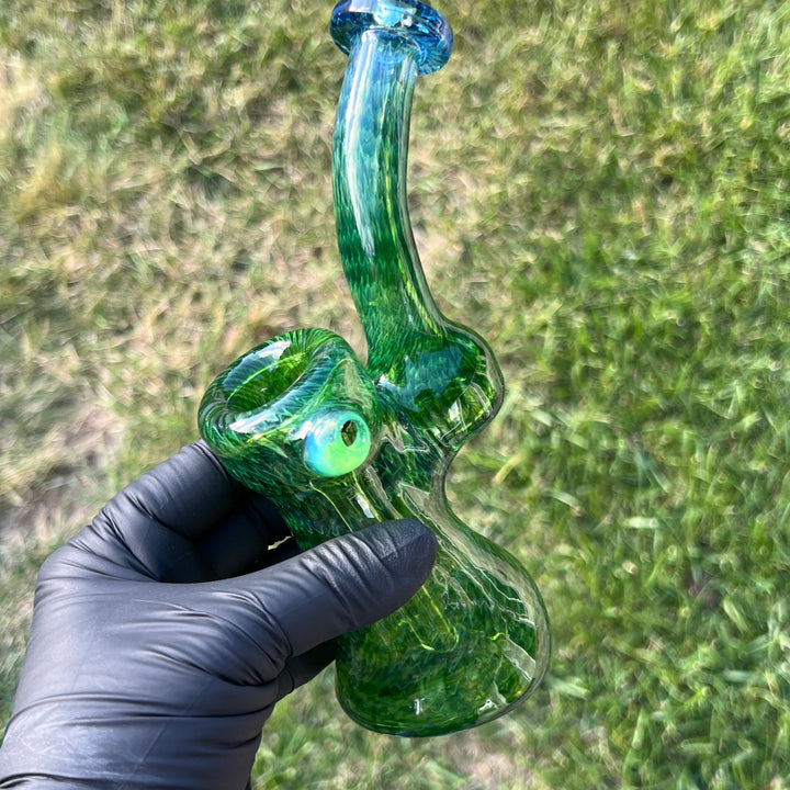 Forest Bubbler with Green Carb Glass Pipe Cose Glass   