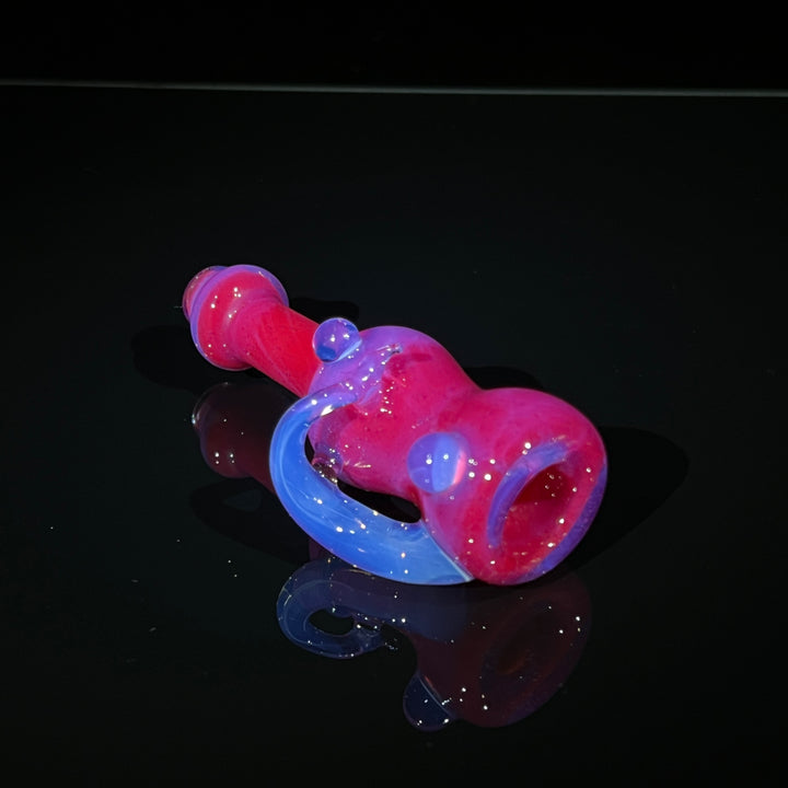 Hot Pink Horned Chillum Glass Pipe Beezy Glass