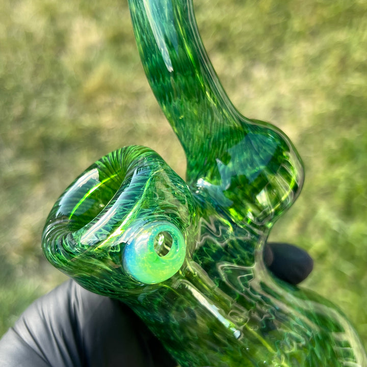 Forest Bubbler with Green Carb Glass Pipe Cose Glass   