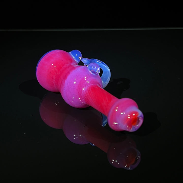 Hot Pink Horned Chillum Glass Pipe Beezy Glass