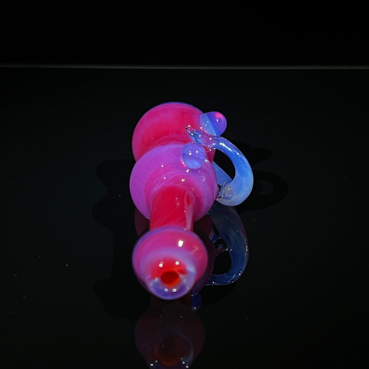 Hot Pink Horned Chillum Glass Pipe Beezy Glass