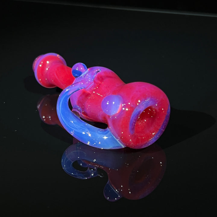 Hot Pink Horned Chillum Glass Pipe Beezy Glass