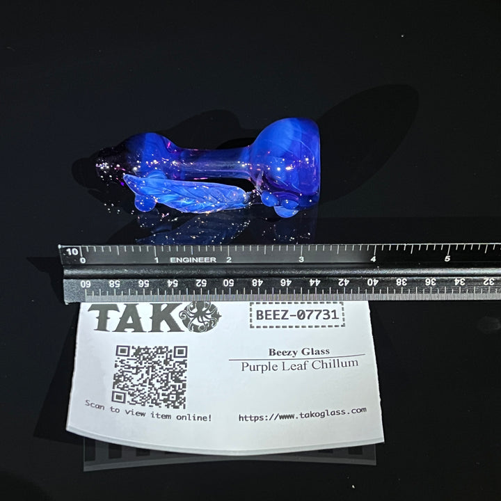 Purple Leaf Chillum Glass Pipe Beezy Glass