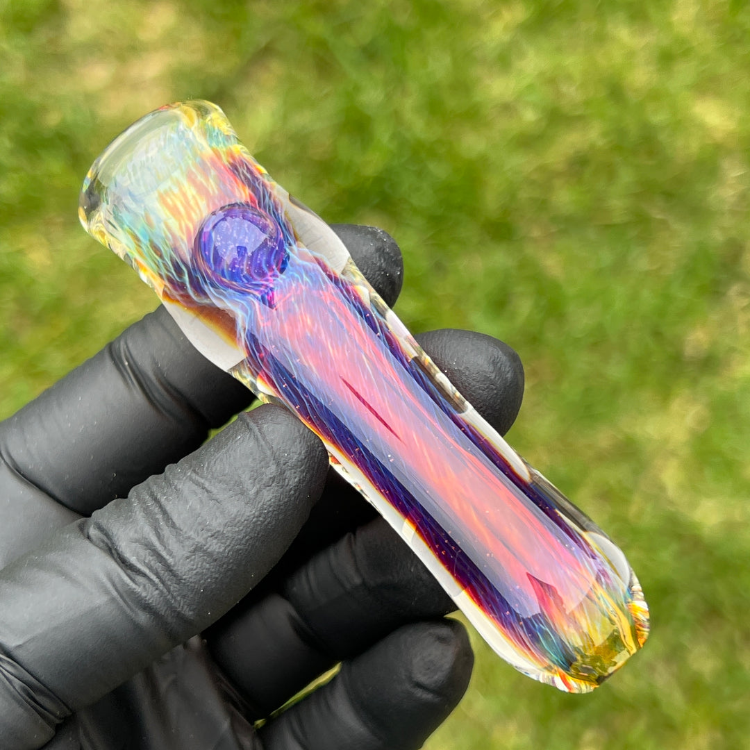 Thick Purple Chillum Glass Pipe Chuck Glass   