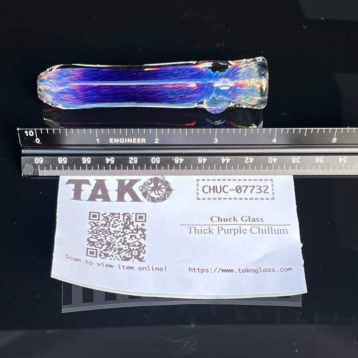 Thick Purple Chillum Glass Pipe Chuck Glass