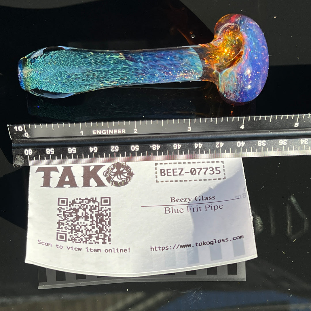 Blue Frit Pipe Glass Pipe Beezy Glass